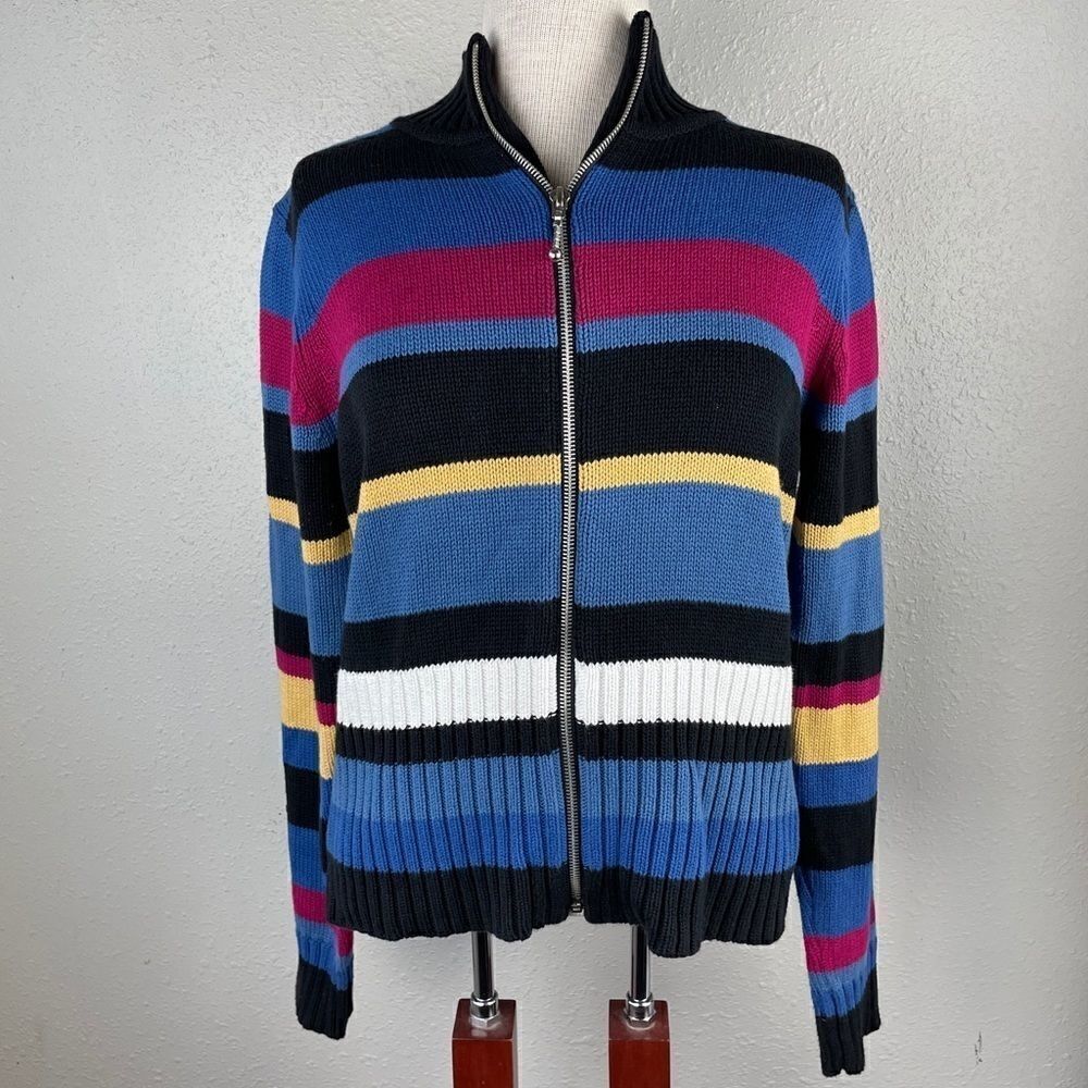 Dress Barn Full Zip Sweater Top Size M EUC